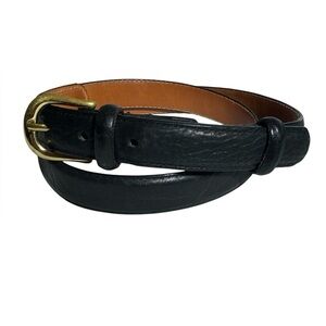 Kenneth Cole NY  Thin Vintage Black Belt Shrunken Leather - Size 36